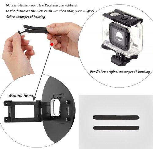  SHOOT Dome Port Must Have Accessories for GoPro Hero 7 BlackHero 6Hero 5Hero(2018) Black Camera Underwater Diving Transparent Lens Housing Dome with Gray Floaty Grip Underwater