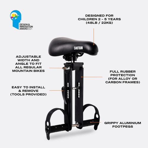  [아마존베스트]SHOTGUN Kids Bike Seat for Mountain Bikes | Front Mounted Bicycle Seats for Children 2-5 Years (up to 48 Pound) | Compatible with All Adult MTB | Easy to Install