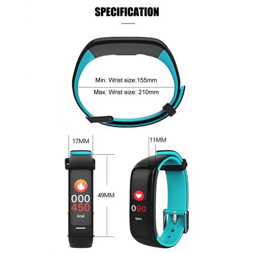  SHOULISHOU Fitness Tracker Heart Rate Monitor Tracker Smart Bracelet Bluetooth Pedometer with Sleep Monitor Smartwatch Waterproof Smart Bracelet as Calorie Counter Pedometer Watch