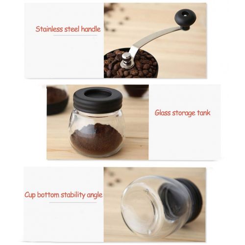  SHOW Hand Coffee Grinder with Ceramic Grinder, Manuelle Coffee Grinder Espresso Grinder, Stainless Steel Handle, Continuous Grinding Settings