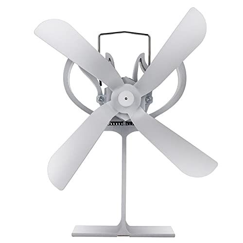  SHQIN 4 Blades Fireplace Fan, Heat Powered Stove Fan for Wood/Log Burner/Fireplace Eco Friendly and Efficient Heat Distribution Fan
