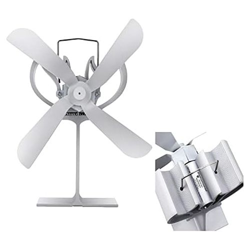  SHQIN 4 Blades Fireplace Fan, Heat Powered Stove Fan for Wood/Log Burner/Fireplace Eco Friendly and Efficient Heat Distribution Fan