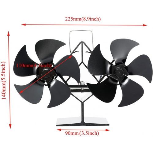  SHQIN 10 Blade Fireplace Fan, Heat Powered Wood Stove Fan for Wood Burner/Burning/Log Burner Stove, Eco Friendly Fan