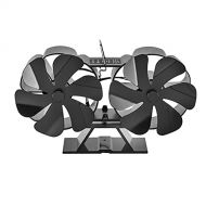 SHQIN Wood Stove Fan Oven Fan with 12 Blades,Silent Operation,Environmentally Friendly and Efficient Heat Distribution for Home Heating (Color : Black)