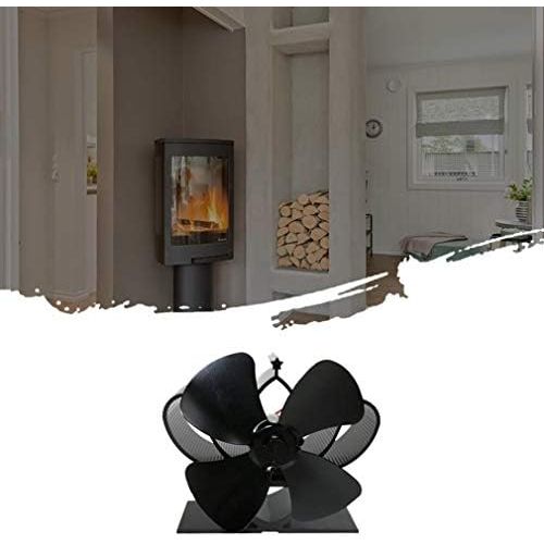  SHQIN Wood Stove Fan 4 Blade Thermal Heat Powered Pellet Stove Fan Oven Wood Burner Eco Fan Tools for Decorative Accessories Portal for Home Heating (Color : A)