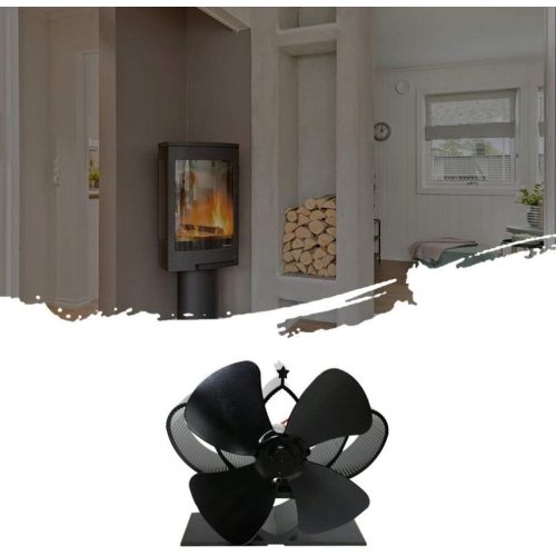  SHQIN Wood Stove Fan 4 Blade Thermal Heat Powered Pellet Stove Fan Oven Wood Burner Eco Fan Tools for Decorative Accessories Portal for Home Heating (Color : A)