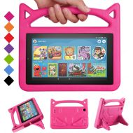 [아마존베스트]2019 Fire 7 Tablet Case for Kids -SHREBORN Kids Shock Proof Case Cover with Handle and Stand for Amazon Kindle Fire 7 Inch Tablet (Compatible with 9th/7th/5th Generation, 2019/2017