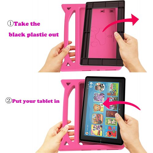  [아마존베스트]2019 Fire 7 Tablet Case for Kids -SHREBORN Kids Shock Proof Case Cover with Handle and Stand for Amazon Kindle Fire 7 Inch Tablet (Compatible with 9th/7th/5th Generation, 2019/2017