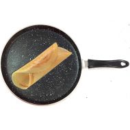 [아마존베스트]SHRIYA Aluminum Non-stick Dosa Pan Nonstick Dosa Tava Griddle Dosa Pan Round Griddle Crepe Pancake Easy To cook Indian style Cookware with handle Pizza Crepe Pan, Dosa, Roti Tawa, Budare,