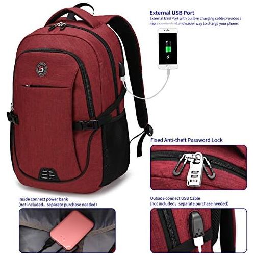  [아마존베스트]SHRRADOO Travel Laptop Backpack with usb Charging Port for Women & Men School College Students Backpack Fits 15.6 Inch Laptop