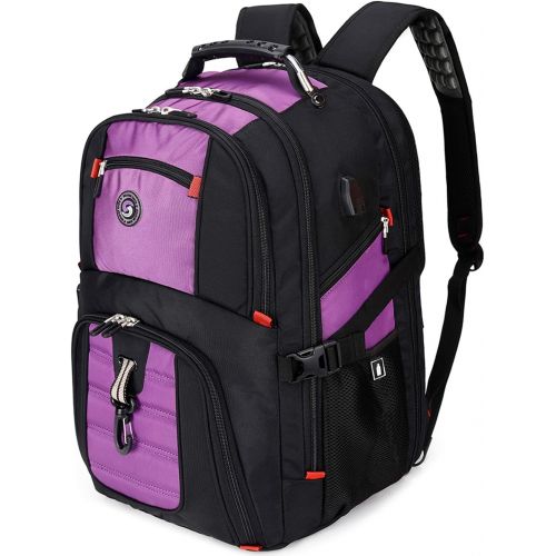  [아마존베스트]SHRRADOO Extra Large 50L Travel Laptop Backpack with USB Charging Port Fit 17 Inch Laptops for Men Women