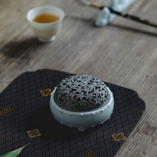  인센스스틱 SHUILV Incense Burner Small Drum Incense Burner Ceramic Stick Incense Cone Coil Incense Holder with Lid for Home Decor Yoga Spa Meditation