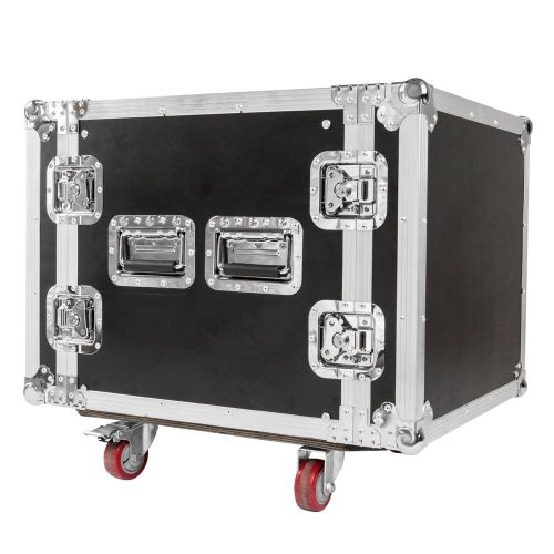  SHUTAO 19 10U Single Layer Double Door DJ Equipment Cabinet Black & Silver