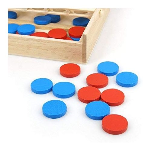  SHUYUE 4 in a Row Wooden Board Game Foldable Line Up 4 Classic Family Toy Educational Toy for Kids and Family