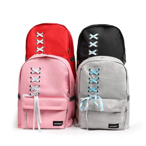  SHXKUAN Teen Girl School Backpack 12-16 inch Laptop Bag Canvas Shoulder Handbag for Travel Daypack Camping (Grey)