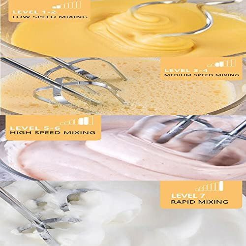  SHZICMY Electric Hand Mixer 7 Speeds Kitchen Hand Mixer Mixer Mixer Hand Mixer Cake Whisk Stirrer