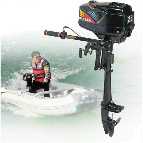  SHZICMY Outboard Motor, 3.6HP 2 Stroke Inflatable Fishing Boat Engine Motor 40 cm Shaft Superior Engine Marine Water Cooling Standard CDI System (US Stock)