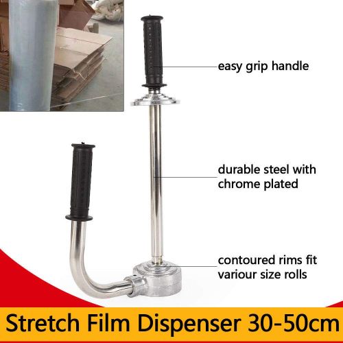  SHZICMY Portable Stretch Film Dispenser Heavy-Duty Hand Grip Manual Stretch Wrapping Machine Packing Wrapping Tool 30-50cm (USA Stock)