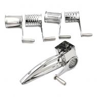 Rotary Cheese Grater,SHZONS 4 PCS Stainless Steel Vegetable Cheese Cutter Slicer Shredder with 3 Interchanging Rotary Ultra Sharp Cylinders Stainless Steel Drums & Slicer