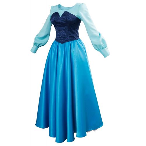  SIDNOR Women Girls Ariel Cosplay Dresses Costume Princess Party Outfit Ball Gown Uniform Blue