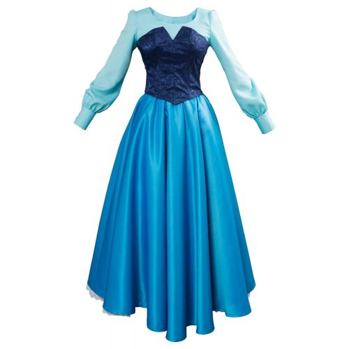  SIDNOR Women Girls Ariel Cosplay Dresses Costume Princess Party Outfit Ball Gown Uniform Blue