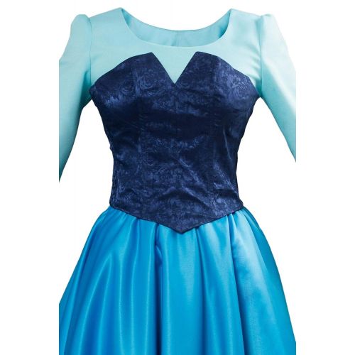  SIDNOR Women Girls Ariel Cosplay Dresses Costume Princess Party Outfit Ball Gown Uniform Blue