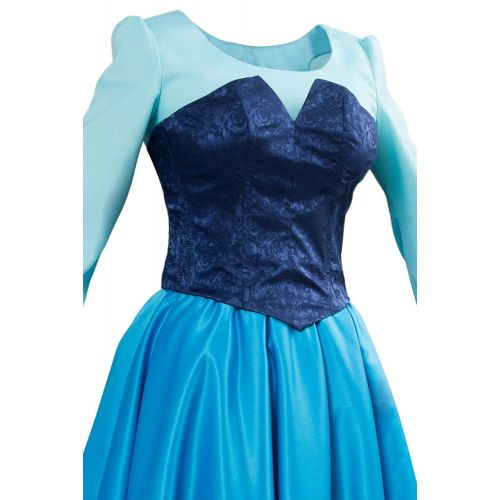  SIDNOR Women Girls Ariel Cosplay Dresses Costume Princess Party Outfit Ball Gown Uniform Blue