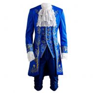 SIDNOR Beauty and The Beast Prince Dan Stevens Blue Uniform Cosplay Costume Outfit Suit