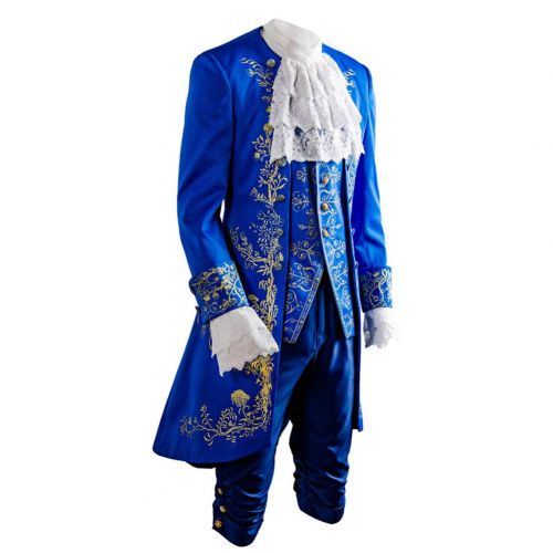  SIDNOR Beauty and The Beast Prince Dan Stevens Blue Uniform Cosplay Costume Outfit Suit