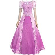 할로윈 용품SIDNOR Tangled Halloween Cosplay Costume Princess Rapunzel Dress Ball Gown Outfit Suit