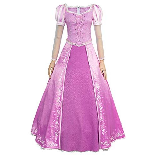  할로윈 용품SIDNOR Tangled Halloween Cosplay Costume Princess Rapunzel Dress Ball Gown Outfit Suit