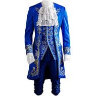 SIDNOR Beauty and The Beast Prince Dan Stevens Blue Uniform Cosplay Costume Outfit Suit