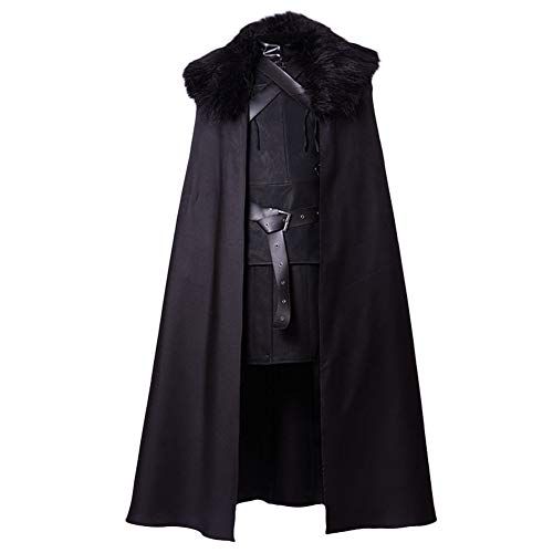  할로윈 용품SIDNOR GoT Nights Watch Jon Snow Cosplay Costume Outfit Suit Dress