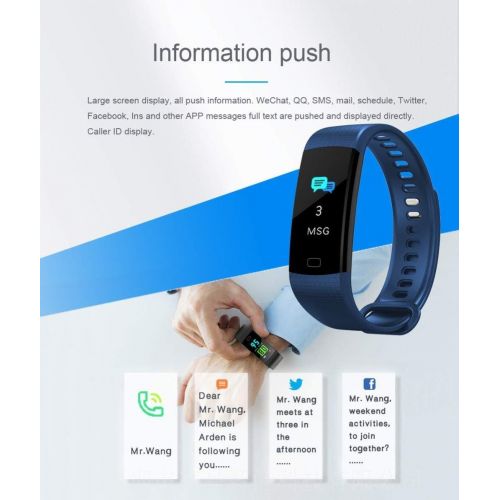  SIECPC Sport Fitness Tracker, Pulsmesser Schlaf Monitor Farbdisplay Bluetooth Smart Uhr Aktivitat Tracker Wasserdichte Schrittzahler Pedometer Calorie Smart Armband