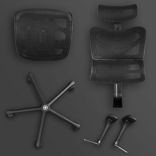  Ergonomic Mesh Office Chair - SIEGES Adjustable Headrest, 3D Flip-up Arms, Back Lumbar Support, High Back Computer Desk Task Executive Chair, Black