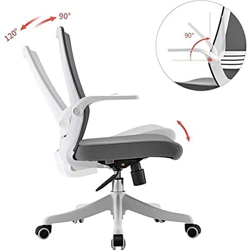  SIHOO Ergonomic Office Chair, Swivel Desk Chair Height Adjustable Mesh Back Computer Chair with Lumbar Support, 90° Flip-up Armrest (Grey)