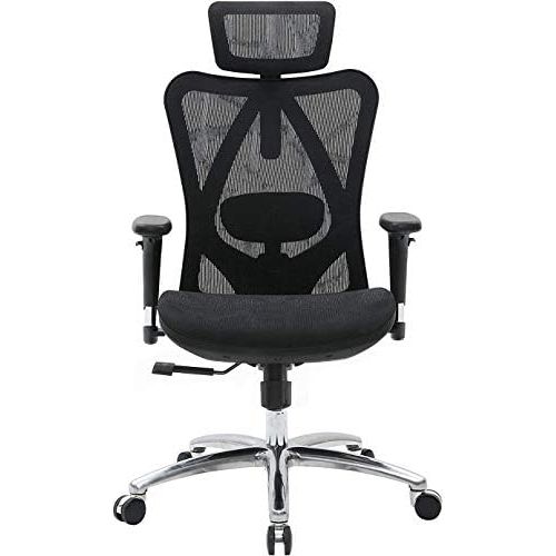  SIHOO Ergonomic Mesh Office Chair, Computer Desk Chair With 3-Way Armrests, 2-Way Lumbar Support and Adjustable Headrest, High Back Home Office Chair With Tilt Function, Mesh Back