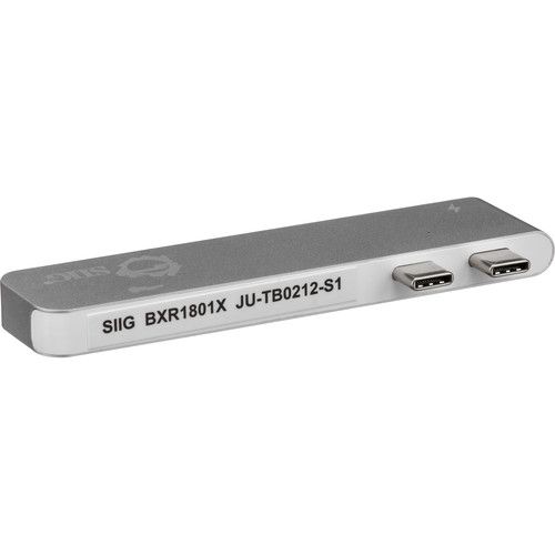  SIIG Dual USB Type-C Hub with Card Reader and Power Delivery (Silver)