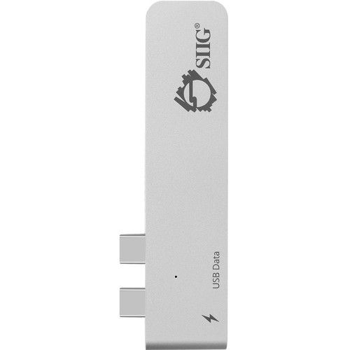  SIIG Dual USB Type-C Hub with Card Reader and Power Delivery (Silver)