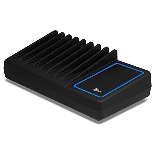  SIIG 90W Smart 10-Port USB Charging Station with Non-Slip Padded Deck and LED Ambient Light for Smartphones, Tablets, and Many Other Compatible USB Powered Devices (Black)