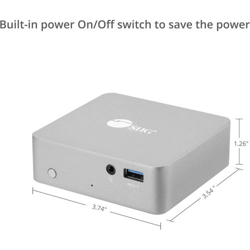  SIIG Aluminum USB C Mini Docking Station 85W PD Charging, Thunderbolt 3 Compatible Type C MacBooksWindowsChromebooks (HDMI 4K@30Hz, Gigabit Ethernet, 4X USB 3.0 Ports, USB-C PD)