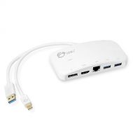 SIIG Mini-DP Video Dock with USB 3.0 LAN (White) - Mini DisplayPort to HDMI or DisplayPort, 2-Port USB hub with 1 Gigabit Ethernet Port for Macbooks, Surface Pros, and More (JU-H30
