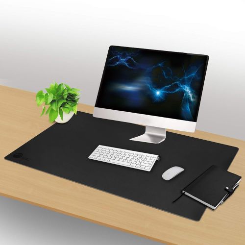  SIIG Artificial Leather Smooth Desk Mat Blotter Protecter - 36 x 22 Desk Pad with Non-Slip Water Repellent Protection for Office and Home - Black