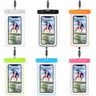 [아마존베스트]SIKAMARU 6 Pack Universal Waterproof Pouch Phone Dry Bag Underwater Case for iPhone 11 Pro Max XS Max XR X 8 7 6S Plus SE 2020 Galaxy Pixel up to 6.6, Waterproof Case for Pool Beach Swimmin