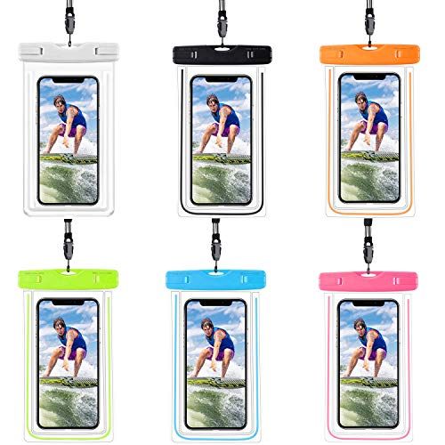  [아마존베스트]SIKAMARU 6 Pack Universal Waterproof Pouch Phone Dry Bag Underwater Case for iPhone 11 Pro Max XS Max XR X 8 7 6S Plus SE 2020 Galaxy Pixel up to 6.6, Waterproof Case for Pool Beach Swimmin