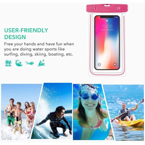  [아마존베스트]SIKAMARU 6 Pack Universal Waterproof Pouch Phone Dry Bag Underwater Case for iPhone 11 Pro Max XS Max XR X 8 7 6S Plus SE 2020 Galaxy Pixel up to 6.6, Waterproof Case for Pool Beach Swimmin