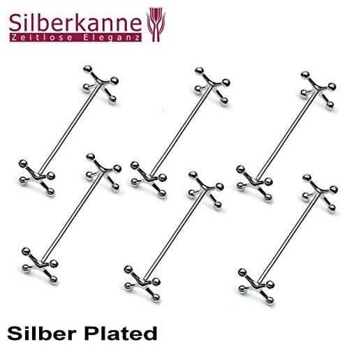  Silberkanne silberkanne Messerbank Kreuz L 7 cm 6er Satz Silber Plated versilbert in Premium Verarbeitung