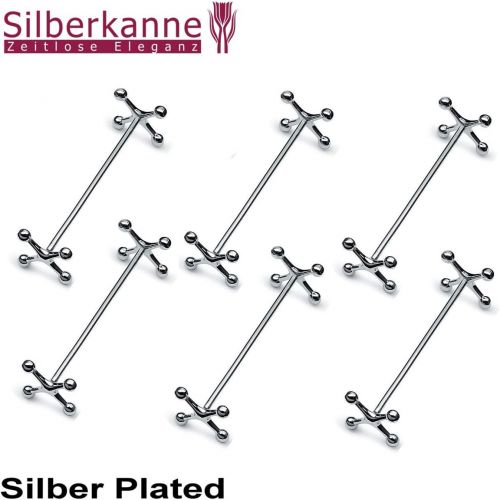  Silberkanne silberkanne Messerbank Kreuz L 7 cm 6er Satz Silber Plated versilbert in Premium Verarbeitung