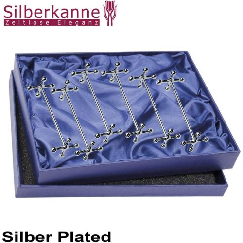  Silberkanne silberkanne Messerbank Kreuz L 7 cm 6er Satz Silber Plated versilbert in Premium Verarbeitung