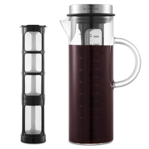  SILBERTHAL Kaffeebereiter - Cold Brew Coffee Maker fuer kaltgebruehten Kaffee oder Tee - 1.3l